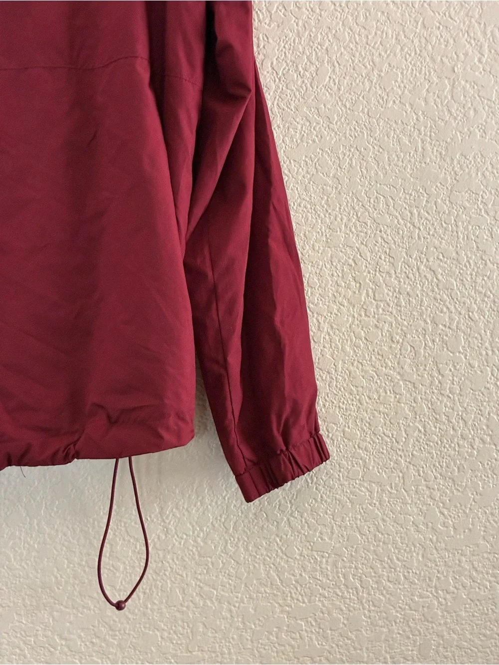 Athletic Works | Burgundy lightweight hooded zip front windbreaker jacket large